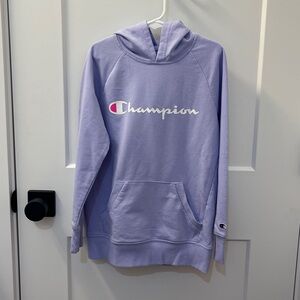 Champion Light Lavender Purple Hoodie with Iron on Logo, Size Small Child